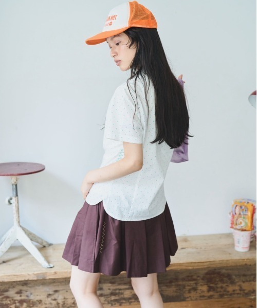 common gull products.（コモンガルプロダクツ）の「白昼の眠気にドットタイトシャツ（シャツ/ブラウス・レディース・アイボリー/ホワイト系/レッド系・SMALL/MEDIUM/LARGE）」の5枚目の写真