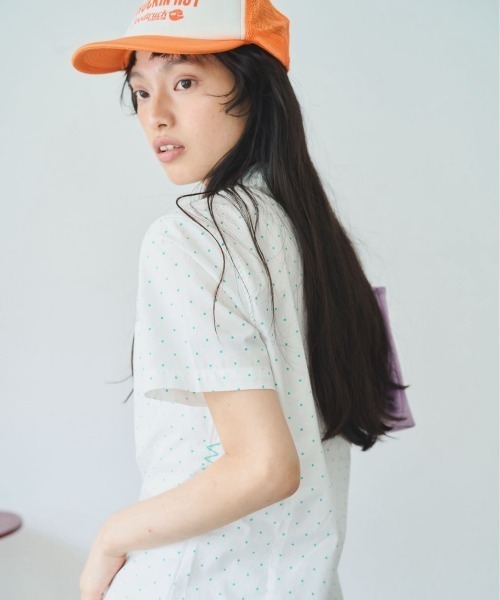 common gull products.（コモンガルプロダクツ）の「白昼の眠気にドットタイトシャツ（シャツ/ブラウス・レディース・アイボリー/ホワイト系/レッド系・SMALL/MEDIUM/LARGE）」の10枚目の写真