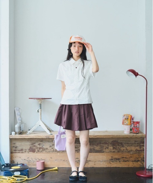 common gull products.（コモンガルプロダクツ）の「白昼の眠気にドットタイトシャツ（シャツ/ブラウス・レディース・アイボリー/ホワイト系/レッド系・SMALL/MEDIUM/LARGE）」の22枚目の写真