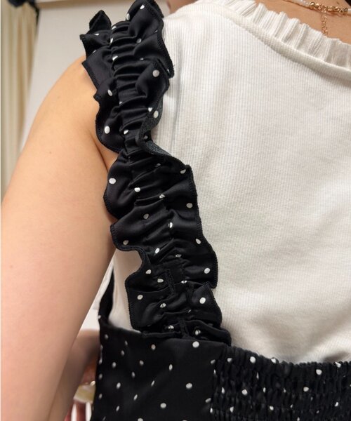 w closet(ダブルクローゼット)の「ドットキャミサロペット(その他パンツ・レディース・ブラック/オフホワイト/ボルドー・SMALL/MEDIUM)」の9枚目の写真