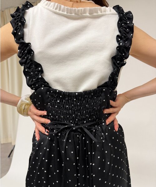 w closet(ダブルクローゼット)の「ドットキャミサロペット(その他パンツ・レディース・ブラック/オフホワイト/ボルドー・SMALL/MEDIUM)」の8枚目の写真