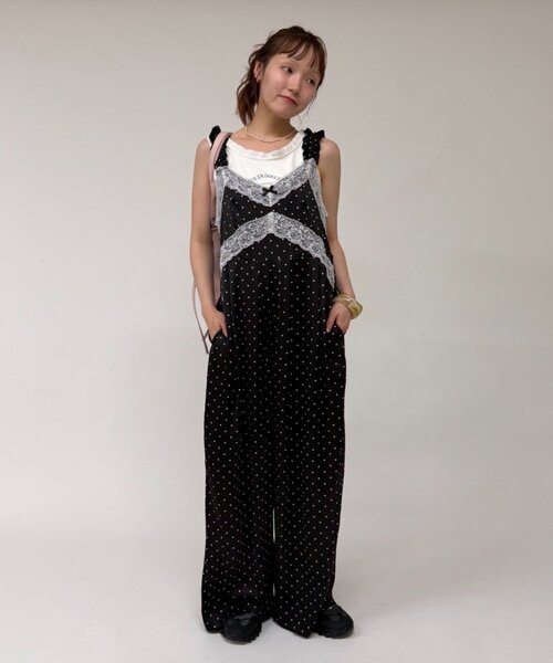 w closet(ダブルクローゼット)の「ドットキャミサロペット(その他パンツ・レディース・ブラック/オフホワイト/ボルドー・SMALL/MEDIUM)」の6枚目の写真