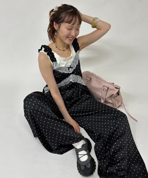 w closet(ダブルクローゼット)の「ドットキャミサロペット(その他パンツ・レディース・ブラック/オフホワイト/ボルドー・SMALL/MEDIUM)」の20枚目の写真