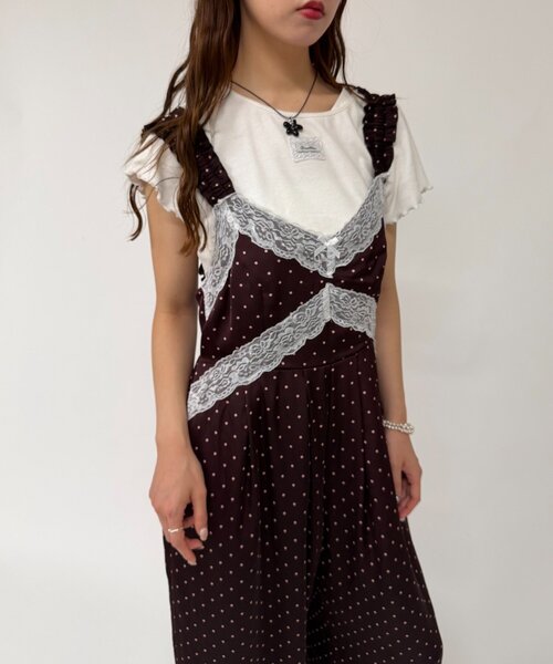 w closet(ダブルクローゼット)の「ドットキャミサロペット(その他パンツ・レディース・ブラック/オフホワイト/ボルドー・SMALL/MEDIUM)」の18枚目の写真