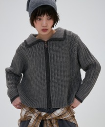 bicolor zip knit cardigan / バイカラージップニットカーディガン