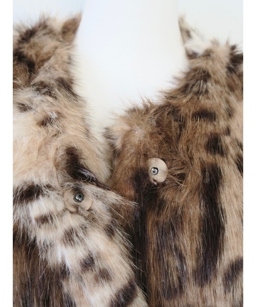 miies miim(ミーエスミーム)の「mink like leopard scarf long coat(テーラードジャケット・レディース・レオパード・FREE)」の18枚目の写真