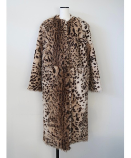 miies miim(ミーエスミーム)の「mink like leopard scarf long coat(テーラードジャケット・レディース・レオパード・FREE)」の21枚目の写真