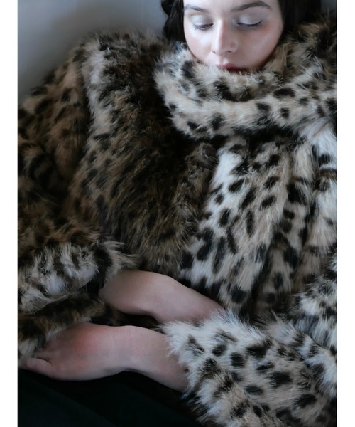 miies miim(ミーエスミーム)の「mink like leopard scarf long coat(テーラードジャケット・レディース・レオパード・FREE)」の9枚目の写真