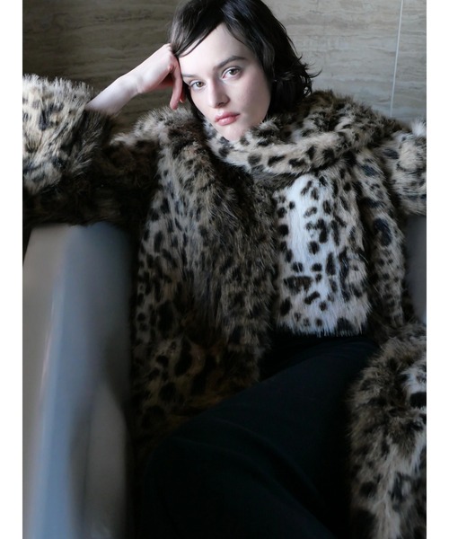 miies miim(ミーエスミーム)の「mink like leopard scarf long coat(テーラードジャケット・レディース・レオパード・FREE)」の13枚目の写真