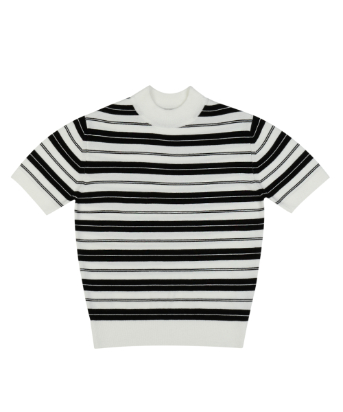 VLETI（ブレッティ）の「Striped High Neck Half Knit (cream)（ニット/セーター・レディース・クリーム・FREE）」の2枚目の写真