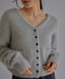 <EMMEL REFINES>EM FOX/NY/CA ポケット Vネック カーディガン