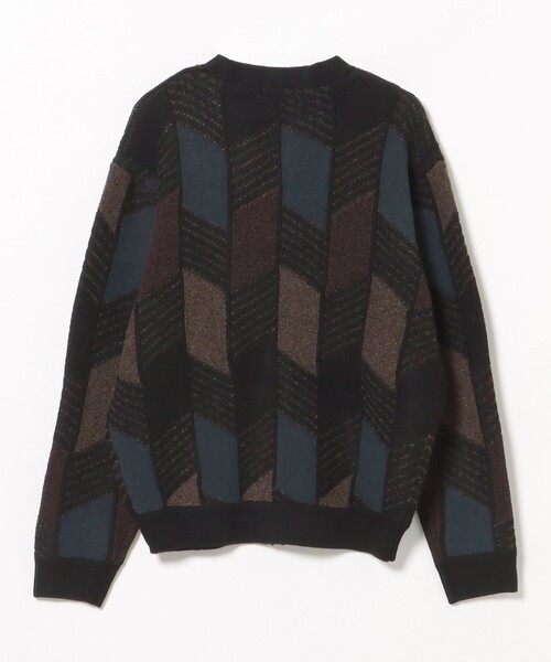 BEAMS HEART(ビームスハート)の「レトロ ジャカード Vネックカーディガン(ニット/セーター・メンズ・ブラック/ブラウン・SMALL/MEDIUM/LARGE)」の6枚目の写真