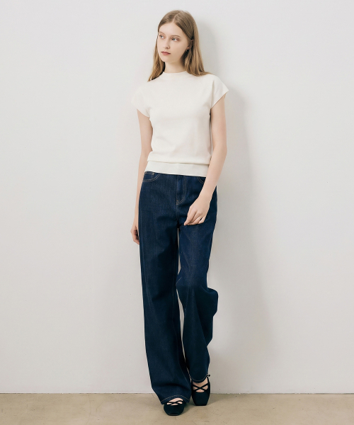MIND BRIDGE WOMEN（マインドブリッジウーマン）の「[ON][W]低温スワイドバンディングデニムパンツ - 3カラー（デニムパンツ・レディース・ブルー/インディゴブルー/ライトブルー・55/66/77）」の9枚目の写真