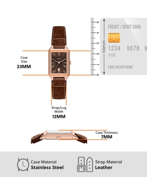 FOSSIL(フォッシル)の「フォッシル 腕時計 レディース アナログ レザー ES5503(アナログ腕時計・レディース・ブラウン・FREE)」の5枚目の写真