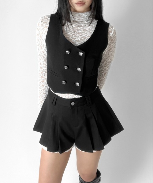 LVEU.(ラブユ.)の「【LVEU.】ハイネックレースシアートップス / トップス カットソー シアー レース ハイネック 長袖 インナー レイヤード 総レース ブラック ホワイト ZOZOTOWN限定(Tシャツ/カットソー・レディース・ブラック/ホワイト・FREE)」の6枚目の写真