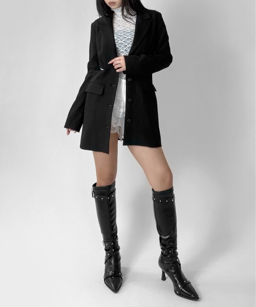 LVEU.(ラブユ.)の「【LVEU.】ハイネックレースシアートップス / トップス カットソー シアー レース ハイネック 長袖 インナー レイヤード 総レース ブラック ホワイト ZOZOTOWN限定(Tシャツ/カットソー・レディース・ブラック/ホワイト・FREE)」の13枚目の写真