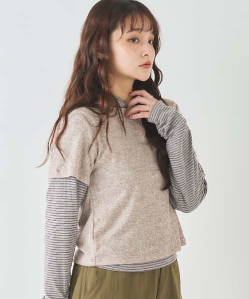 archives(アルシーヴ)の「ヘンリーネックTOPS×ボーダーフーディーSET(Tシャツ/カットソー・レディース・モカ/グレー/オフホワイト・MEDIUM)」の21枚目の写真