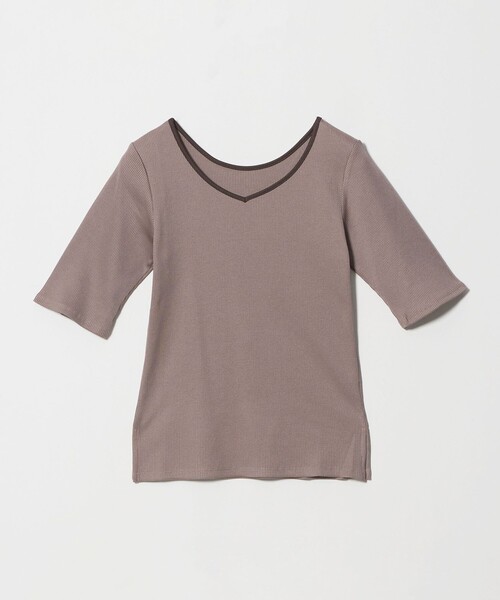 green label relaxing(グリーンレーベルリラクシング)の「ブライトリブ 2WAY 5分袖 プルオーバー カットソー(Tシャツ/カットソー・レディース・オフホワイト/ブラック/モカ・FREE)」の22枚目の写真