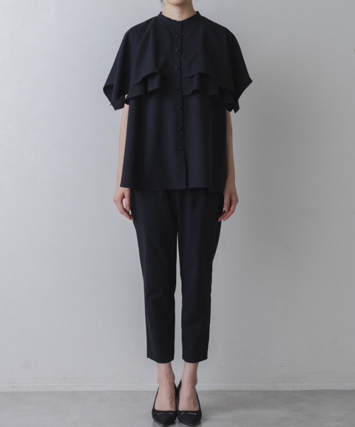 Sono（ソーノ）の「【SONO/ソーノ】【DRY POPLIN】ダブルフリルケープフレアブラウス（シャツ/ブラウス・レディース・ブラック/ネイビー/ホワイト・F）」の17枚目の写真