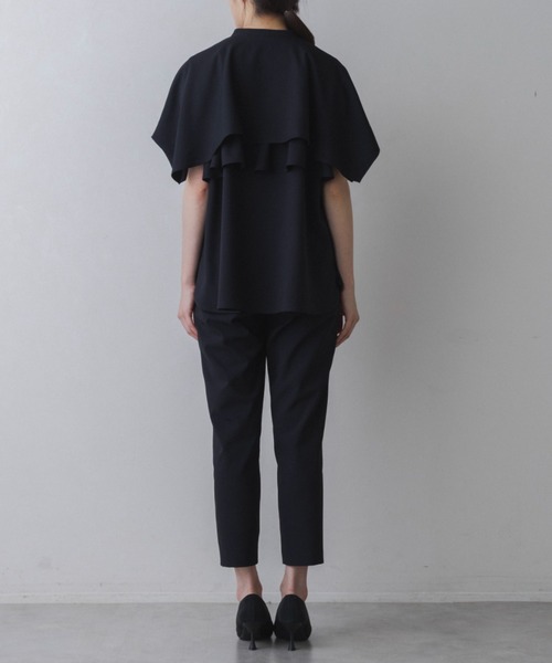 Sono（ソーノ）の「【SONO/ソーノ】【DRY POPLIN】ダブルフリルケープフレアブラウス（シャツ/ブラウス・レディース・ブラック/ネイビー/ホワイト・F）」の19枚目の写真