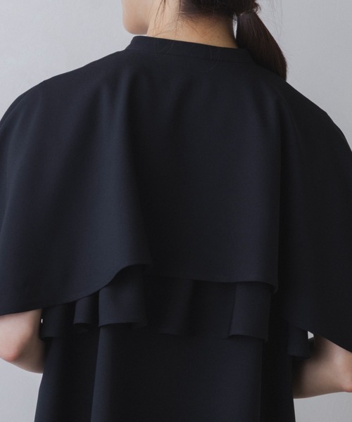 Sono（ソーノ）の「【SONO/ソーノ】【DRY POPLIN】ダブルフリルケープフレアブラウス（シャツ/ブラウス・レディース・ブラック/ネイビー/ホワイト・F）」の21枚目の写真