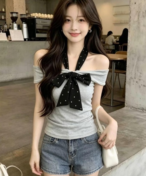 semplice（センプリチェ）の「Ｔシャツ【韓国ファッション】（Tシャツ/カットソー・レディース・グレー・F）」の12枚目の写真