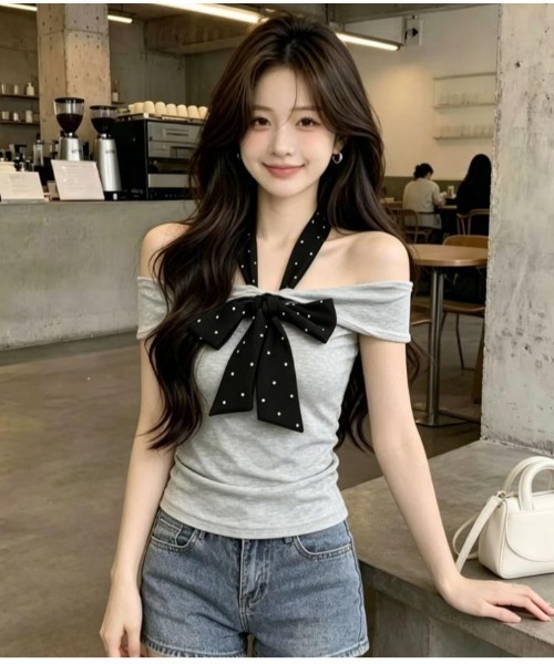 semplice（センプリチェ）の「Ｔシャツ【韓国ファッション】（Tシャツ/カットソー・レディース・グレー・F）」の9枚目の写真