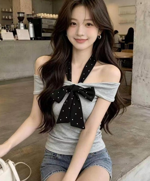semplice（センプリチェ）の「Ｔシャツ【韓国ファッション】（Tシャツ/カットソー・レディース・グレー・F）」の10枚目の写真