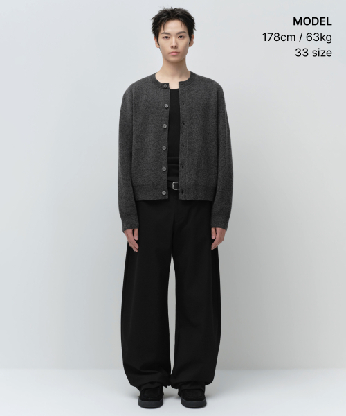 MUSINSA STANDARD（ムシンサスタンダード）の「ヒップコードカーブドヒドゥンバンディングスラックス[ブラック]（スラックス・メンズ・その他・36/38/29/30/31/32/33/34/28）」の4枚目の写真