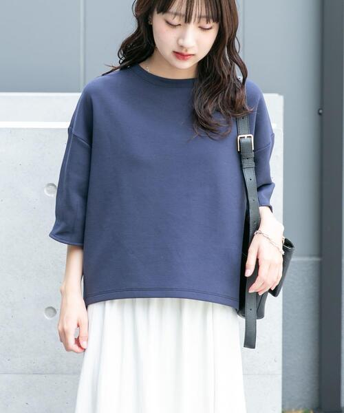 ITEMS URBANRESEARCH(アイテムズ アーバンリサーチ)の「ダンボールコクーンプルオーバー(Tシャツ/カットソー・レディース・ホワイト/ネイビー/グレー・FREE)」の1枚目の写真