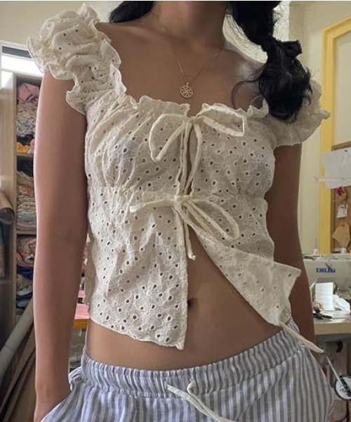 mul.(ムル)の「【TUNE】リブフリルカットソー(Tシャツ/カットソー・レディース・ホワイト・FREE)」の2枚目の写真