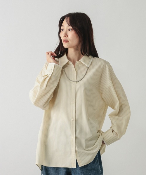 GLOBAL WORK(グローバルワーク)の「365日マイスタイルダブル襟シャツ/797930(シャツ/ブラウス・レディース・ブルー系その他4/イエロー系その他2・MEDIUM/LARGE)」の10枚目の写真