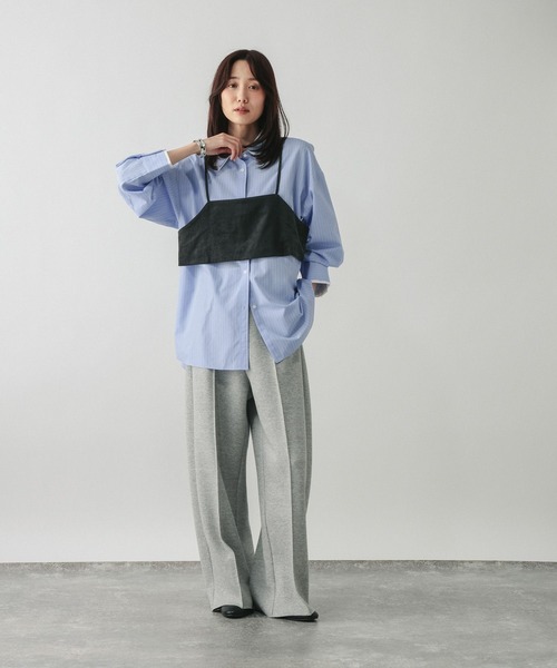 GLOBAL WORK(グローバルワーク)の「365日マイスタイルダブル襟シャツ/797930(シャツ/ブラウス・レディース・ブルー系その他4/イエロー系その他2・MEDIUM/LARGE)」の4枚目の写真