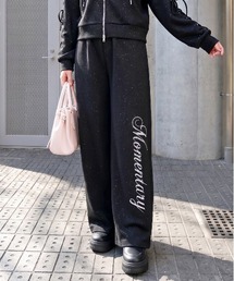 ラメストーンロゴパンツ