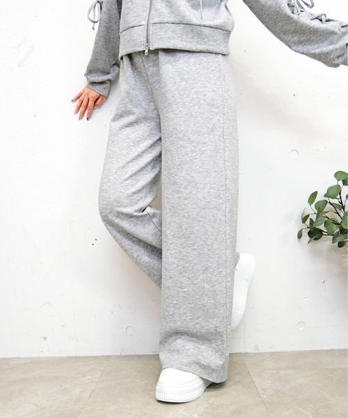 FUN(ファン)の「ラメストーンロゴパンツ(スウェットパンツ・レディース・ピンク/ブラック/グレー・M/S/L)」の6枚目の写真