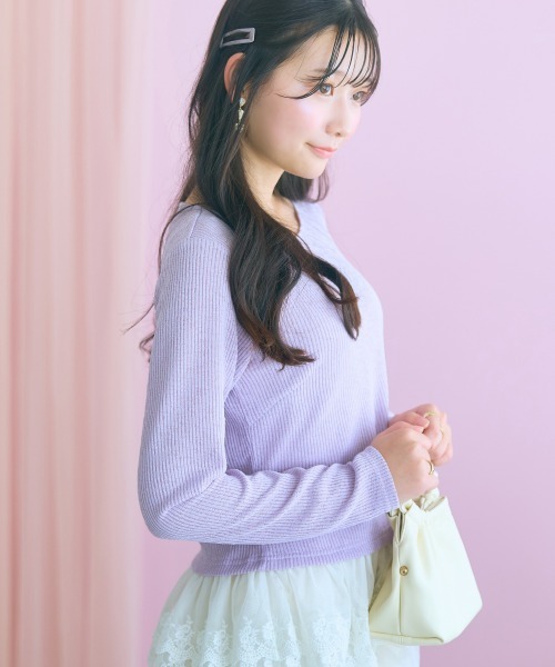 marun(マルン)の「<大きいサイズ>裾レース使いカットソートップス marun(Tシャツ/カットソー・レディース・ブラウン/ラベンダー・L/4L/3L/LL/5L)」の20枚目の写真
