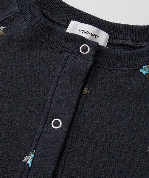 MONO-MART(モノマート)の「フラワー刺繍 クルーネック 裏起毛 スウェットカーディガン(カーディガン/ボレロ・レディース・ネイビー/杢グレー/ブラウン/スミクロ・FREE)」の16枚目の写真