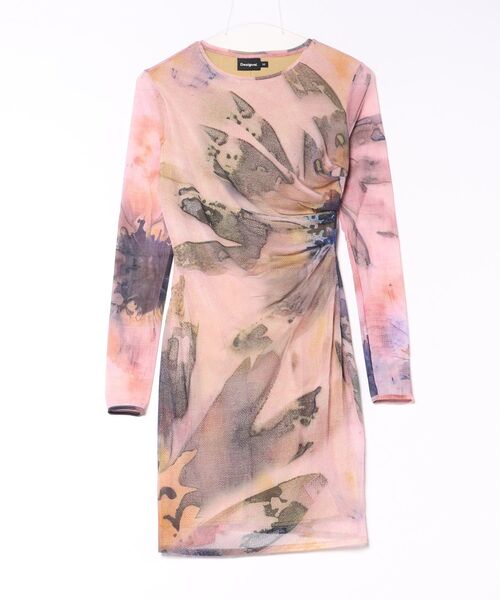 Desigual(デシグアル)の「Abstract botanical mini dress / アブストラクトボタニカルミニドレス(ワンピース・レディース・レッド・L/M/XL/S)」の1枚目の写真