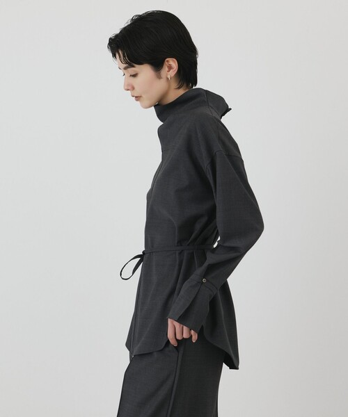 Diagram(ダイアグラム)の「カウルネック2WAYシャツ(シャツ/ブラウス・レディース・ブラウン/チャコール・36)」の6枚目の写真