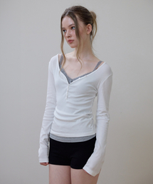 Basic V-neck Long Sleeve [Ivory]