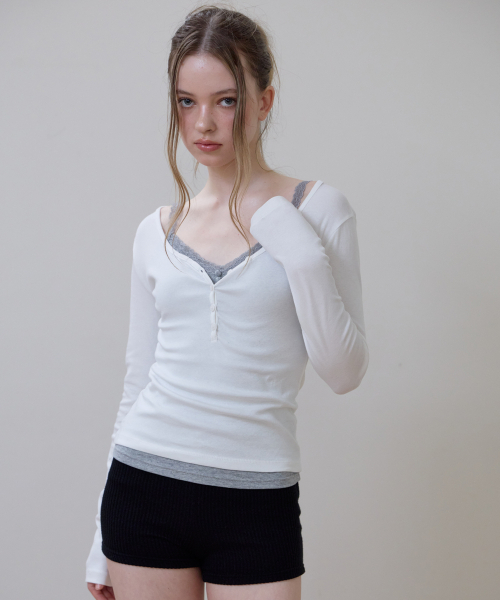 ROSEFRANTZ（ロゼフランツ）の「Basic V-neck Long Sleeve [Ivory]（Tシャツ/カットソー・レディース・アイボリー・SMALL/MEDIUM/X-SMALL）」の10枚目の写真