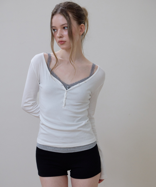 ROSEFRANTZ（ロゼフランツ）の「Basic V-neck Long Sleeve [Ivory]（Tシャツ/カットソー・レディース・アイボリー・SMALL/MEDIUM/X-SMALL）」の12枚目の写真