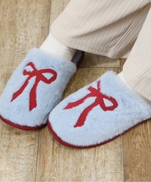 Per sist ence（パーシエンス）の「リボン刺繍ふわふわフェイクファールームシューズ/あったか/防寒/冬用（ルームシューズ/スリッパ）」