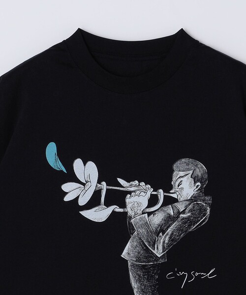 SHIPS（シップス）の「WEB限定｜ジャズ オーバーサイズ ショートスリーブ Tシャツ（Tシャツ/カットソー・メンズ・ブラック/ダークグレー・LARGE/MEDIUM）」の3枚目の写真