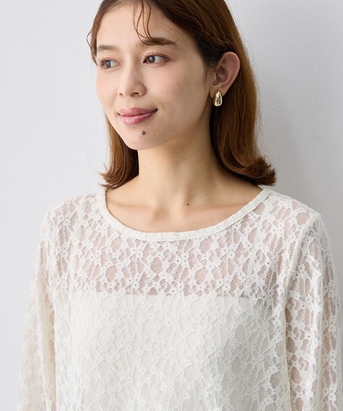 anyfee(エニフィー)の「【anyfee/大きいサイズ】ストレッチレースクルーネックインナーT(Tシャツ/カットソー・レディース・アイボリー・4L)」の21枚目の写真