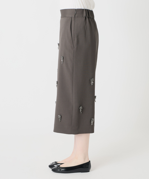 IENA（イエナ）の「《一部店舗限定》ハイツイストWクロス ビジュースカート（スカート・レディース・チャコールグレー・36/38）」の3枚目の写真