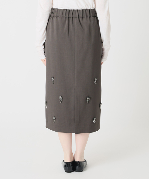 IENA（イエナ）の「《一部店舗限定》ハイツイストWクロス ビジュースカート（スカート・レディース・チャコールグレー・36/38）」の4枚目の写真