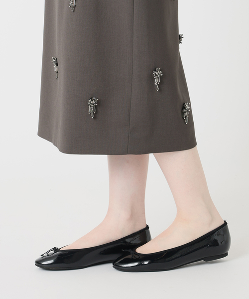 IENA（イエナ）の「《一部店舗限定》ハイツイストWクロス ビジュースカート（スカート・レディース・チャコールグレー・36/38）」の9枚目の写真