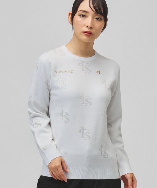 le coq sportif　ニットセーター LLサイズ ホワイト ルコックスポルティフ ゴルフ lecoqGOLF ルコックゴルフクルーネック