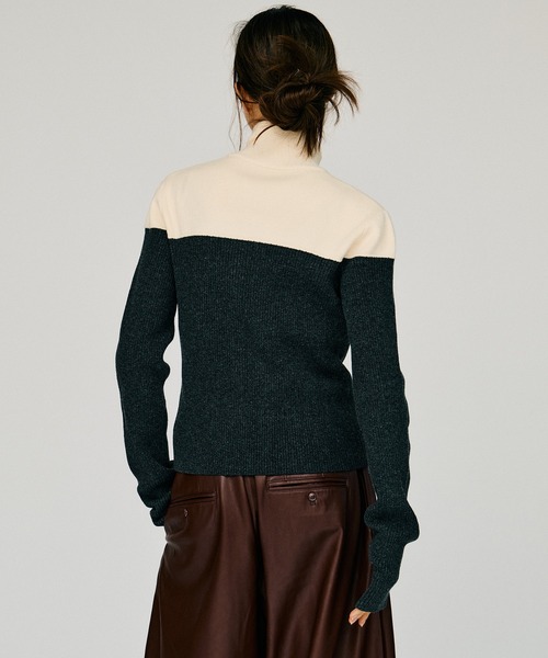 PRANK PROJECT（プランクプロジェクト）の「【2026Winter Pre-Order】フロントジップバイカラーニット / Front Zip Bicolor Knit（ニット/セーター・レディース・グレー/ブラウン・FREE）」の10枚目の写真